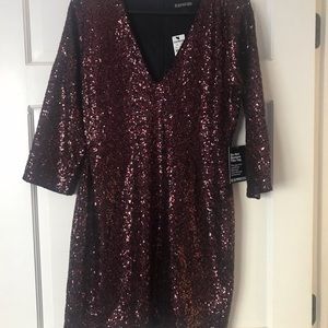 Express Burgundy sequins dress